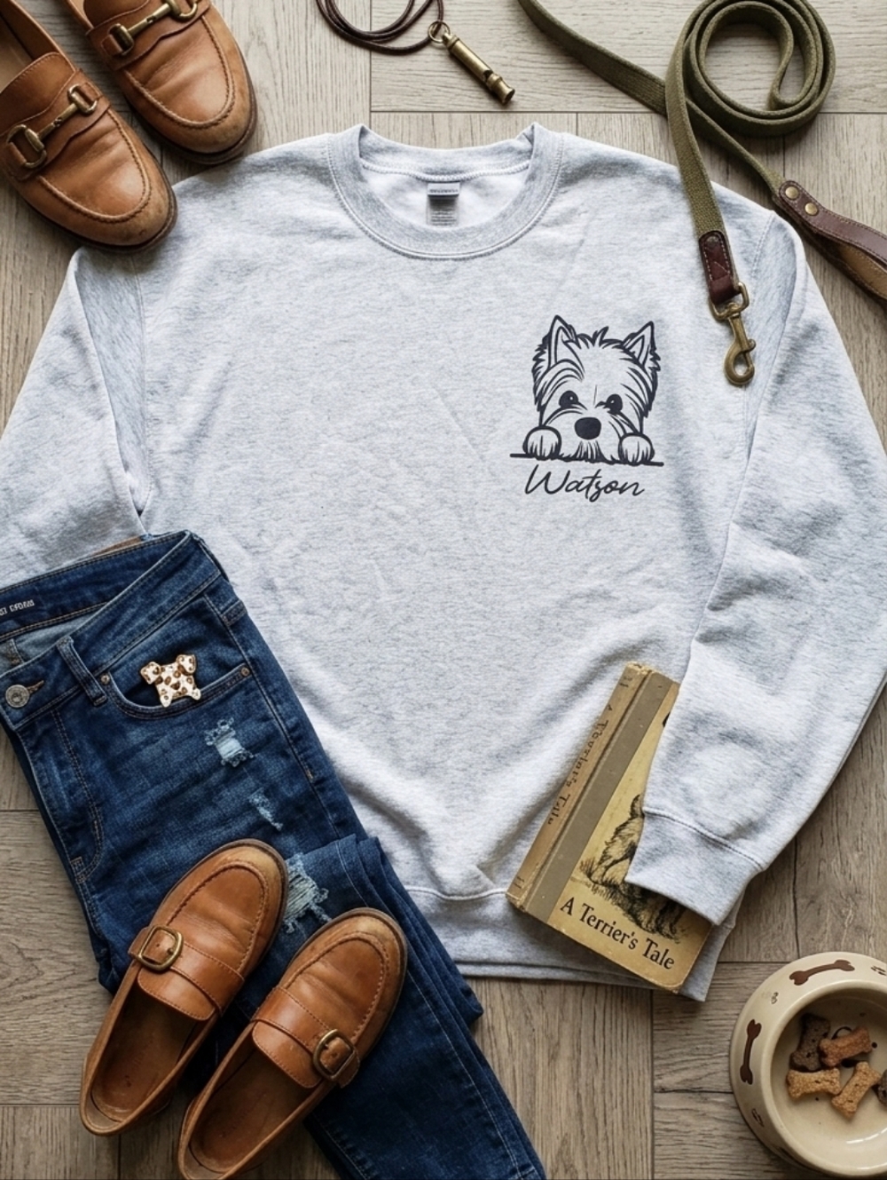 Custom "Watson" Yorkie Graphic Sweatshirt